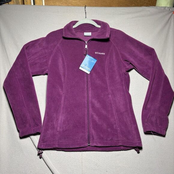 Columbia Jacket Women Small‎ Purple Soft Three Lakes Fleece Full Zip NEW - Picture 1 of 8